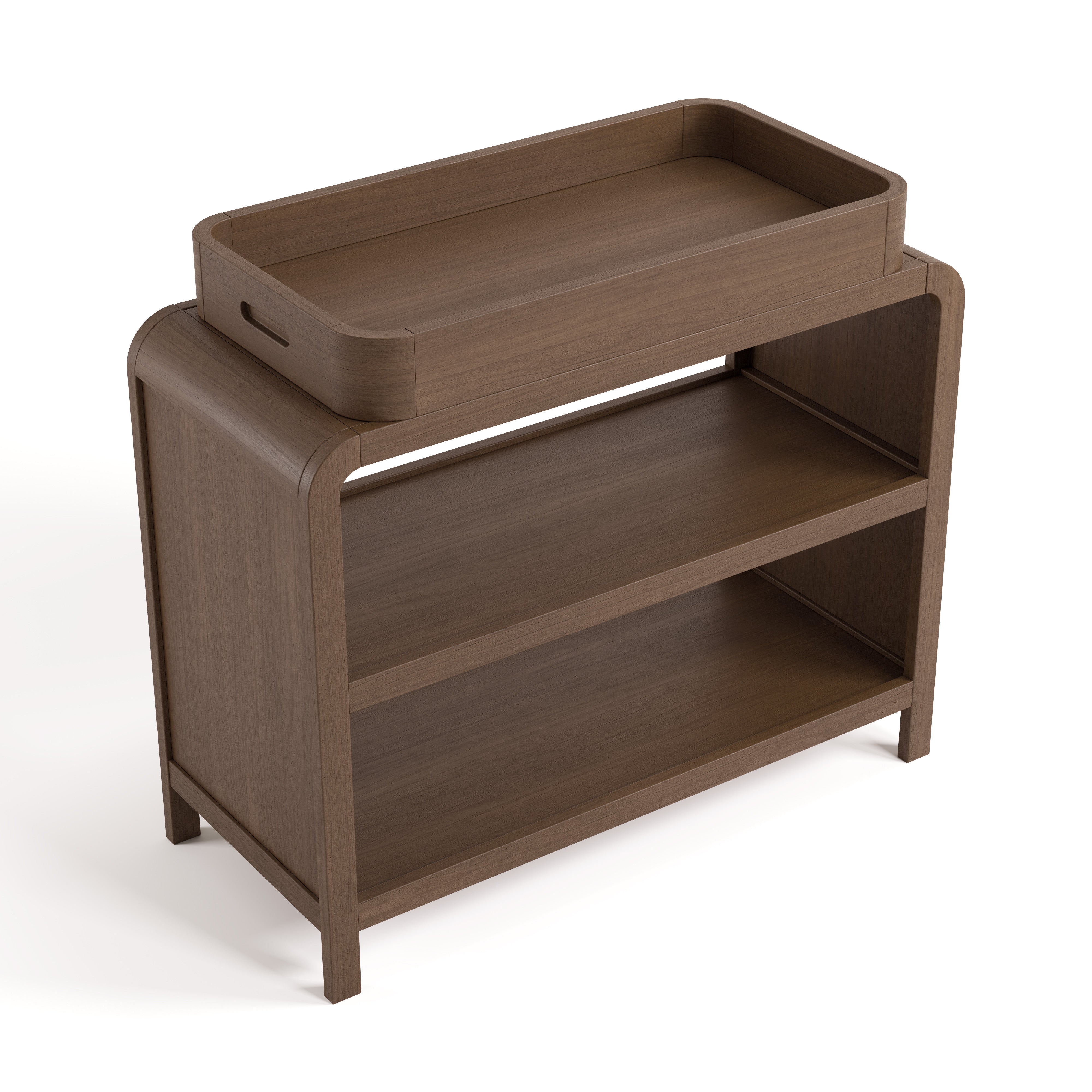 Top view of Santos hazelnut changing table