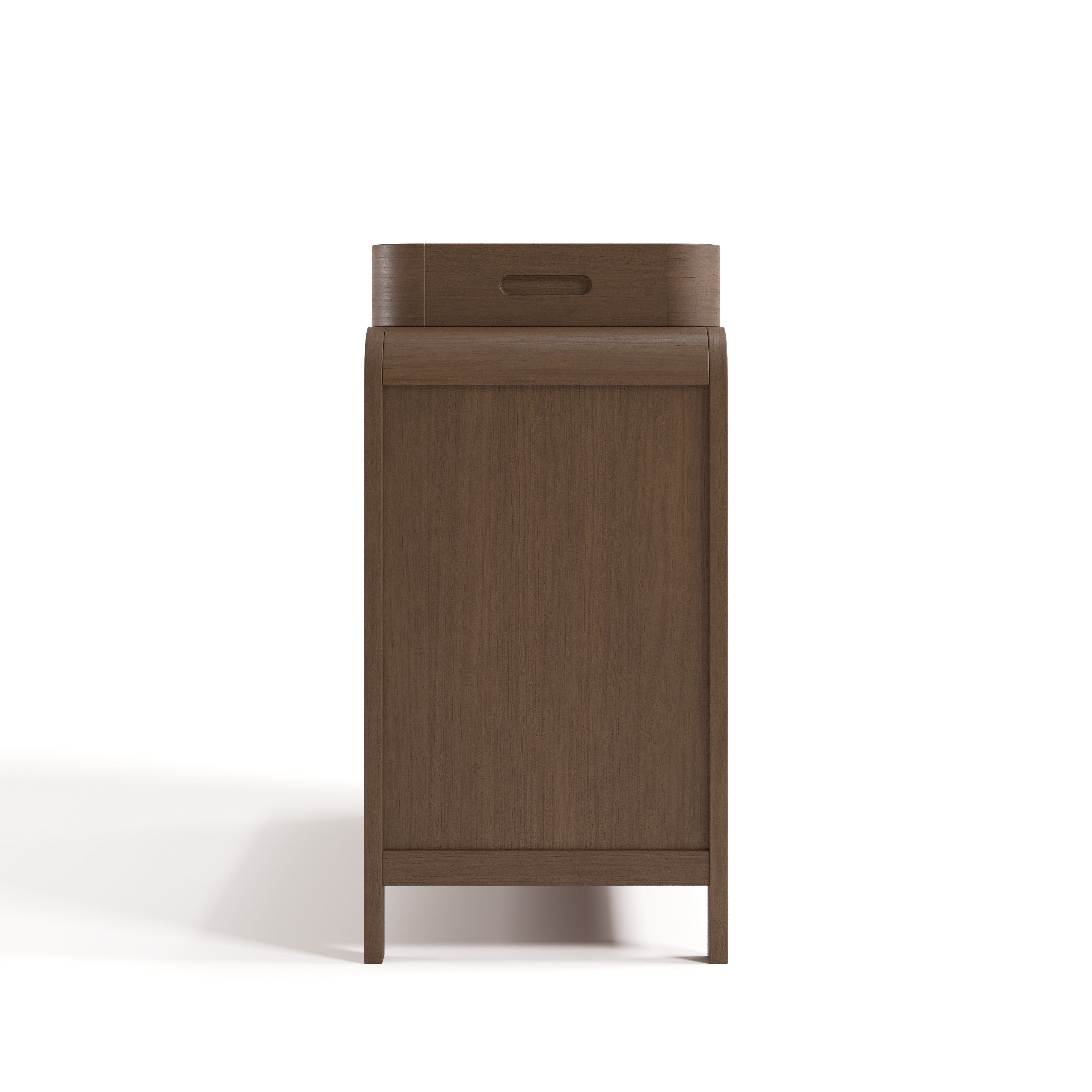 Side view of Santos hazelnut changing table