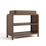 Angle view of Santos hazelnut changing table
