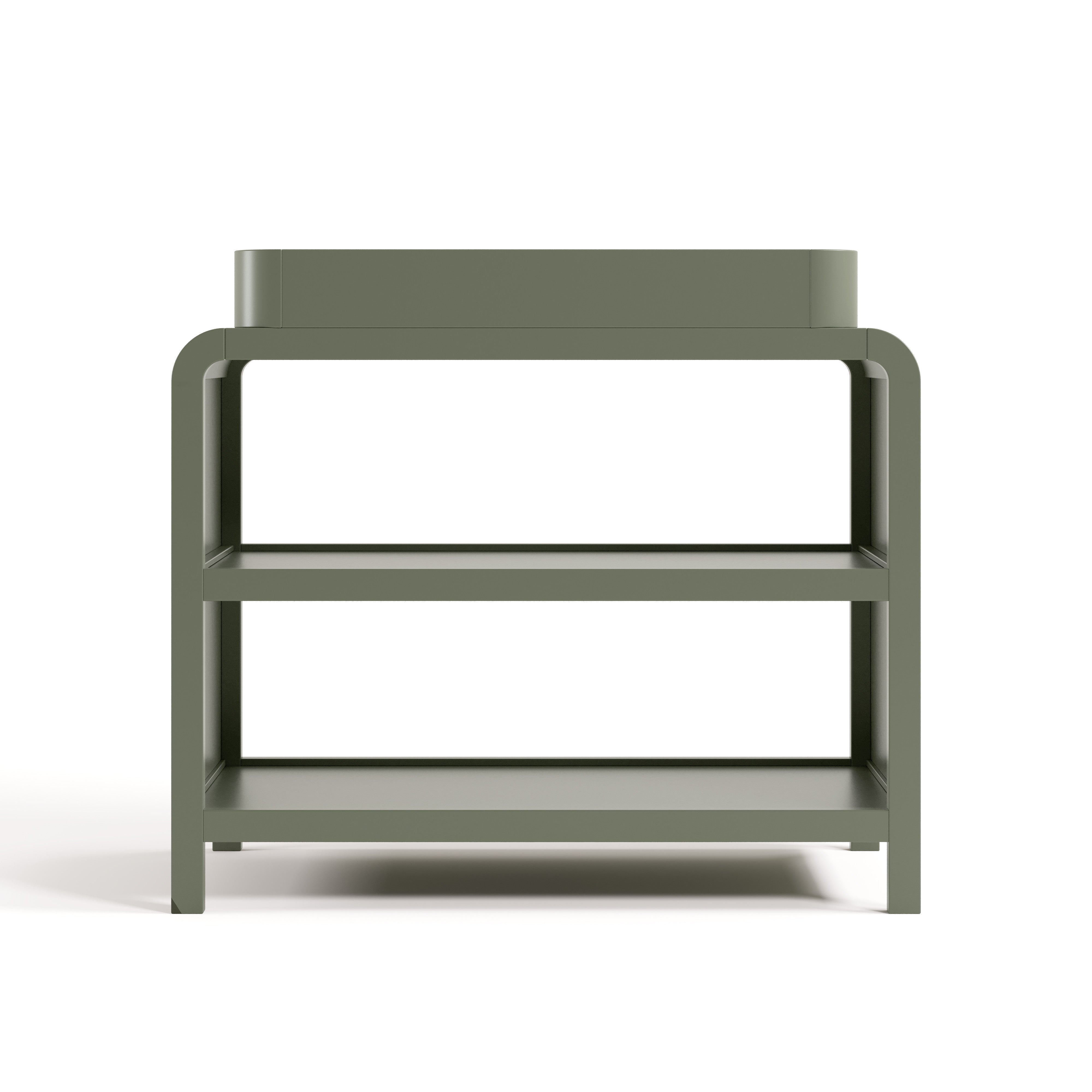 Front view of Santos olive changing table