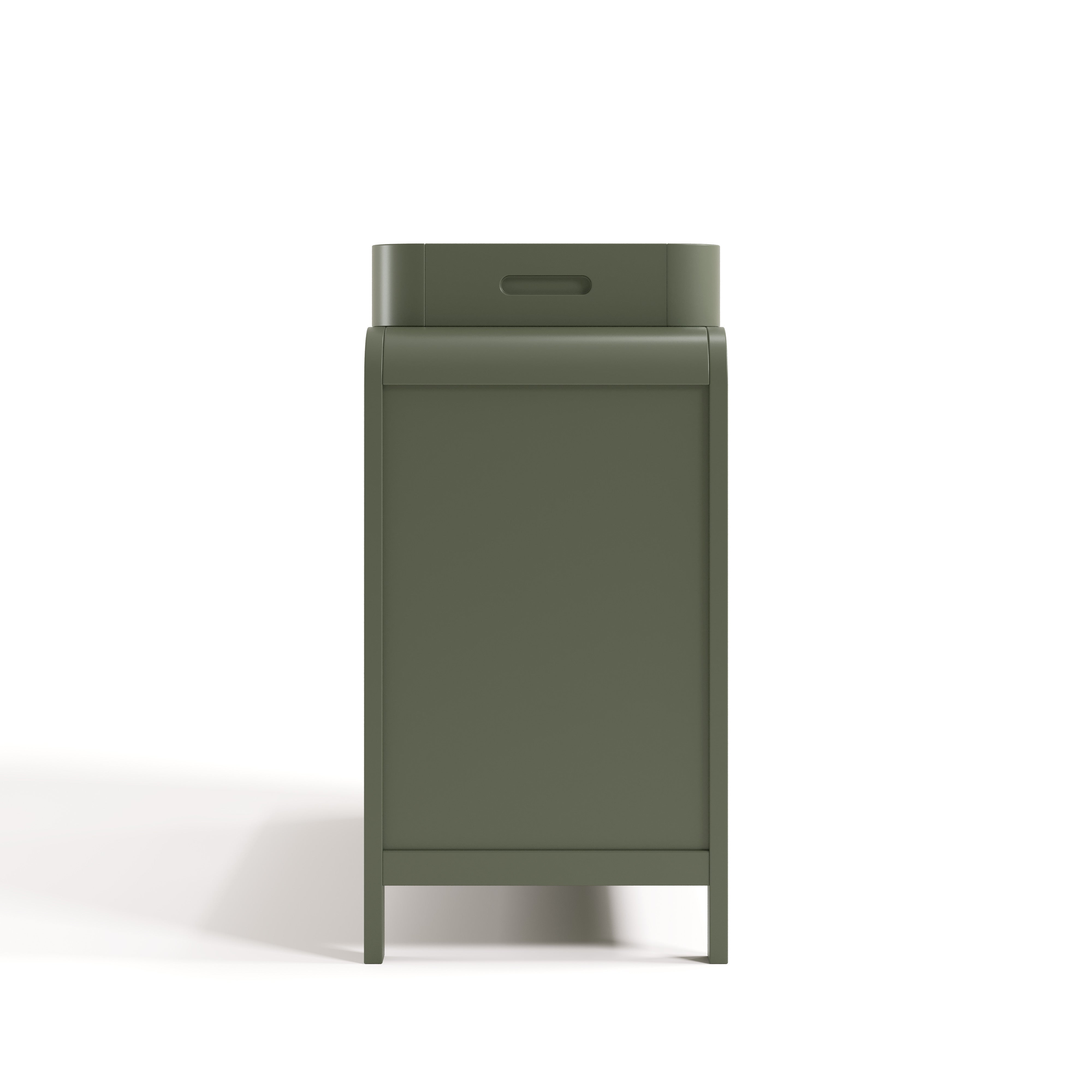 Side view of Santos olive changing table
