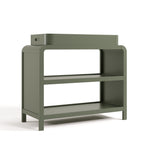 Angle view of Santos olive changing table
