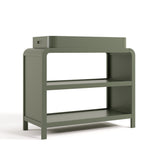 Angle view of Santos olive changing table
