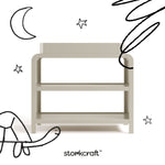 Santos frosted oat changing table with black doodles overlaid on image