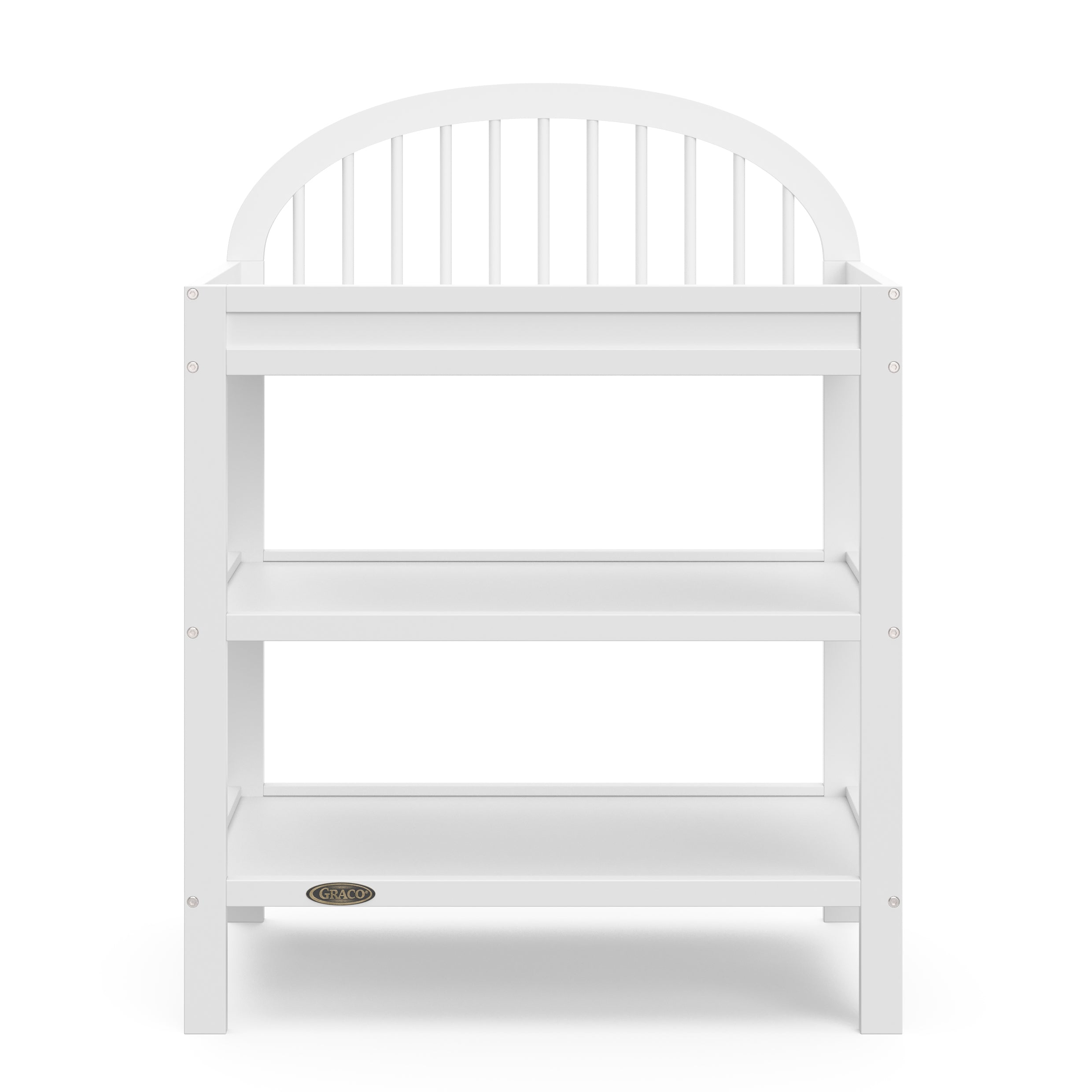 Olivia white changing table front view