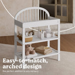 Olivia white changing table style callout