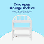 Olivia white changing table storage callout