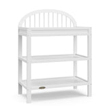Olivia white changing table angle view