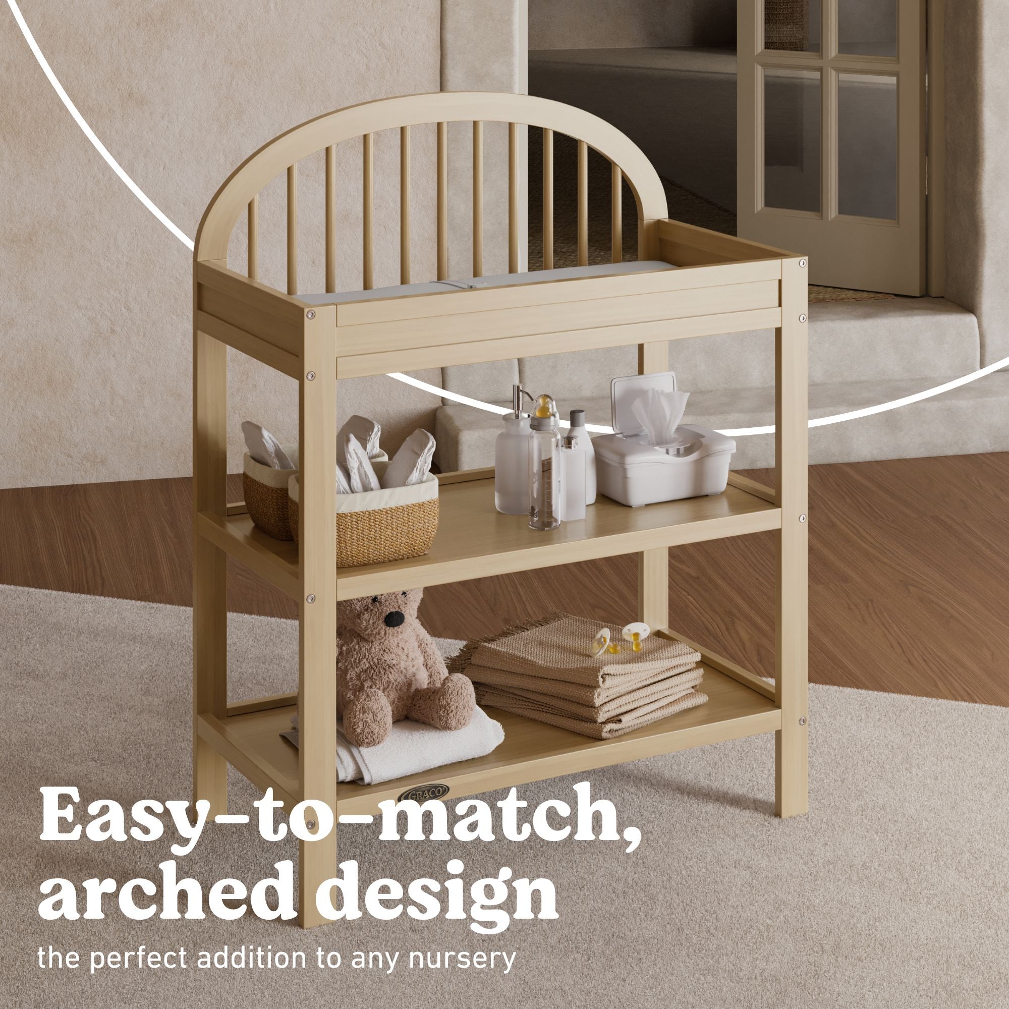 Olivia driftwood changing table style callout