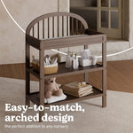 Olivia hazelnut changing table style callout