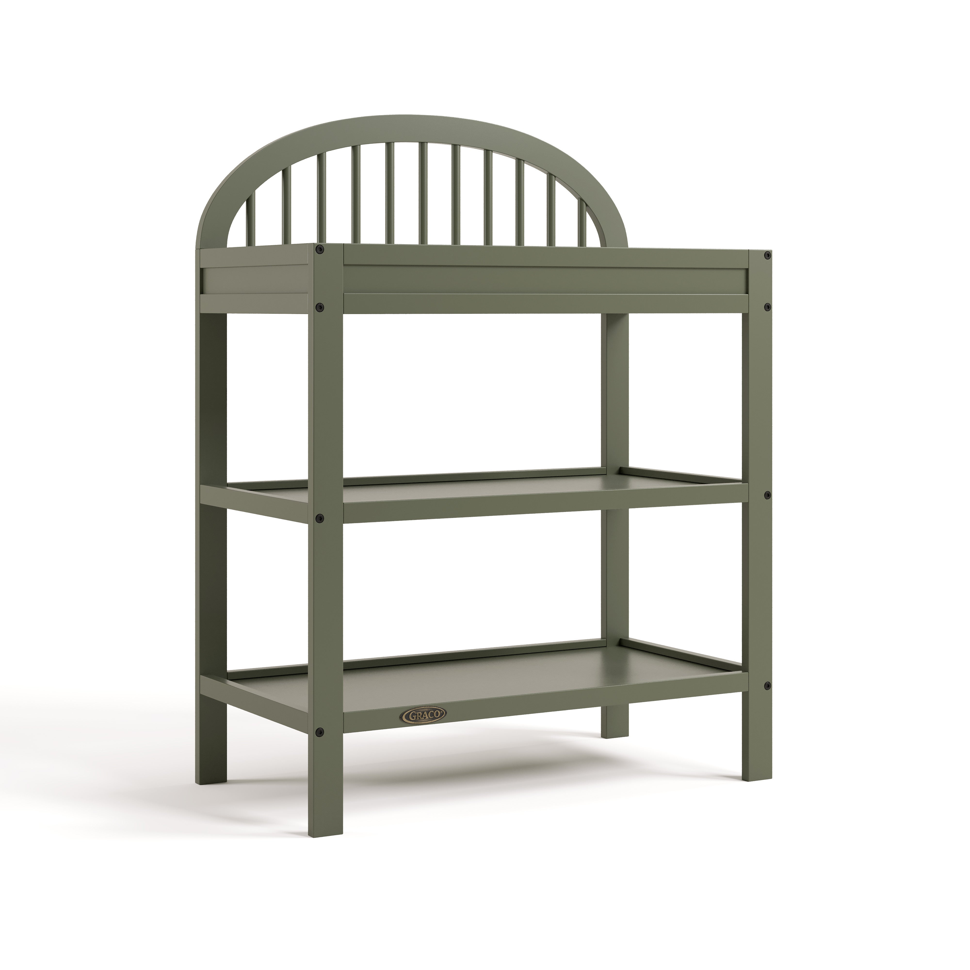 Olivia olive changing table angle view