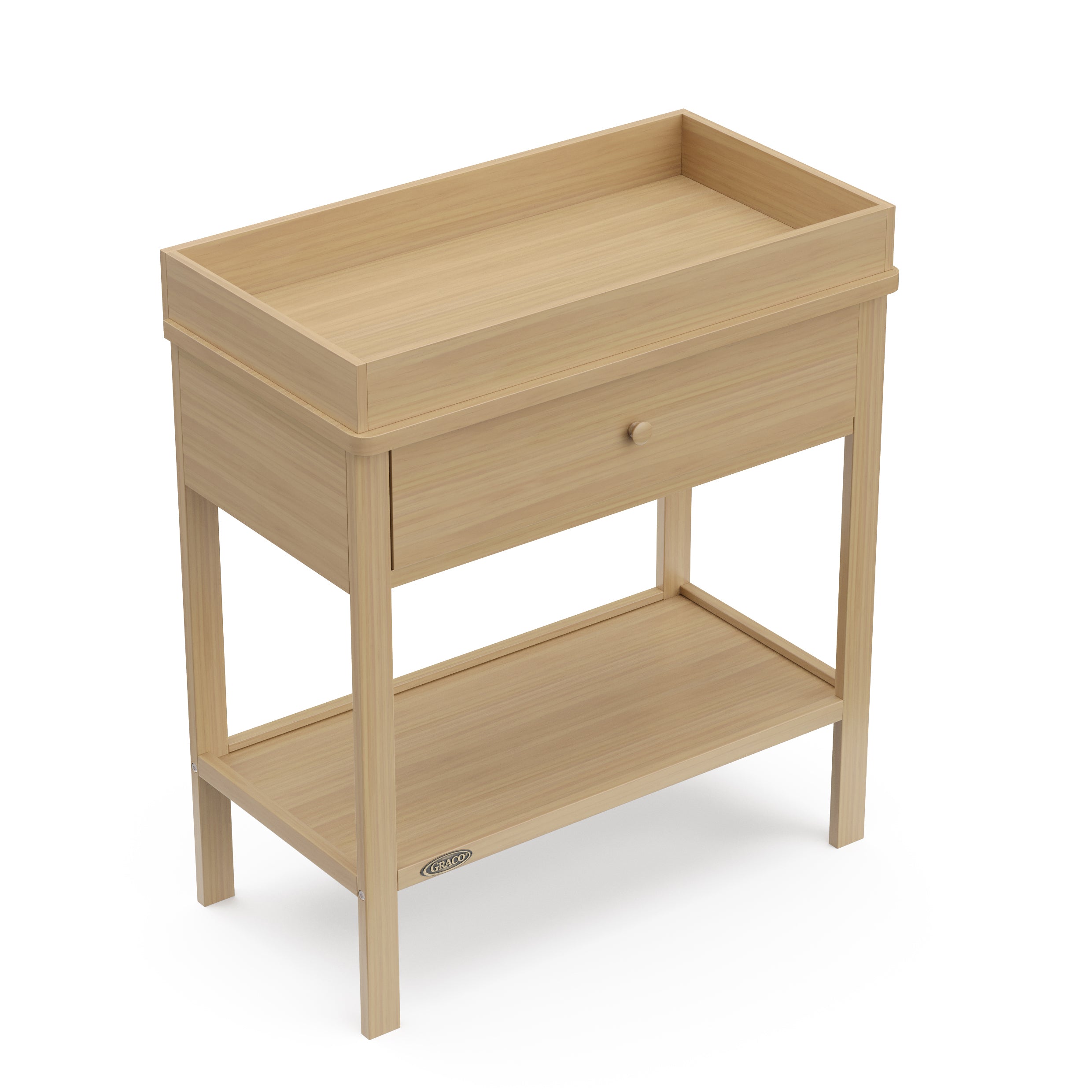 Driftwood Graco storage changing table top view