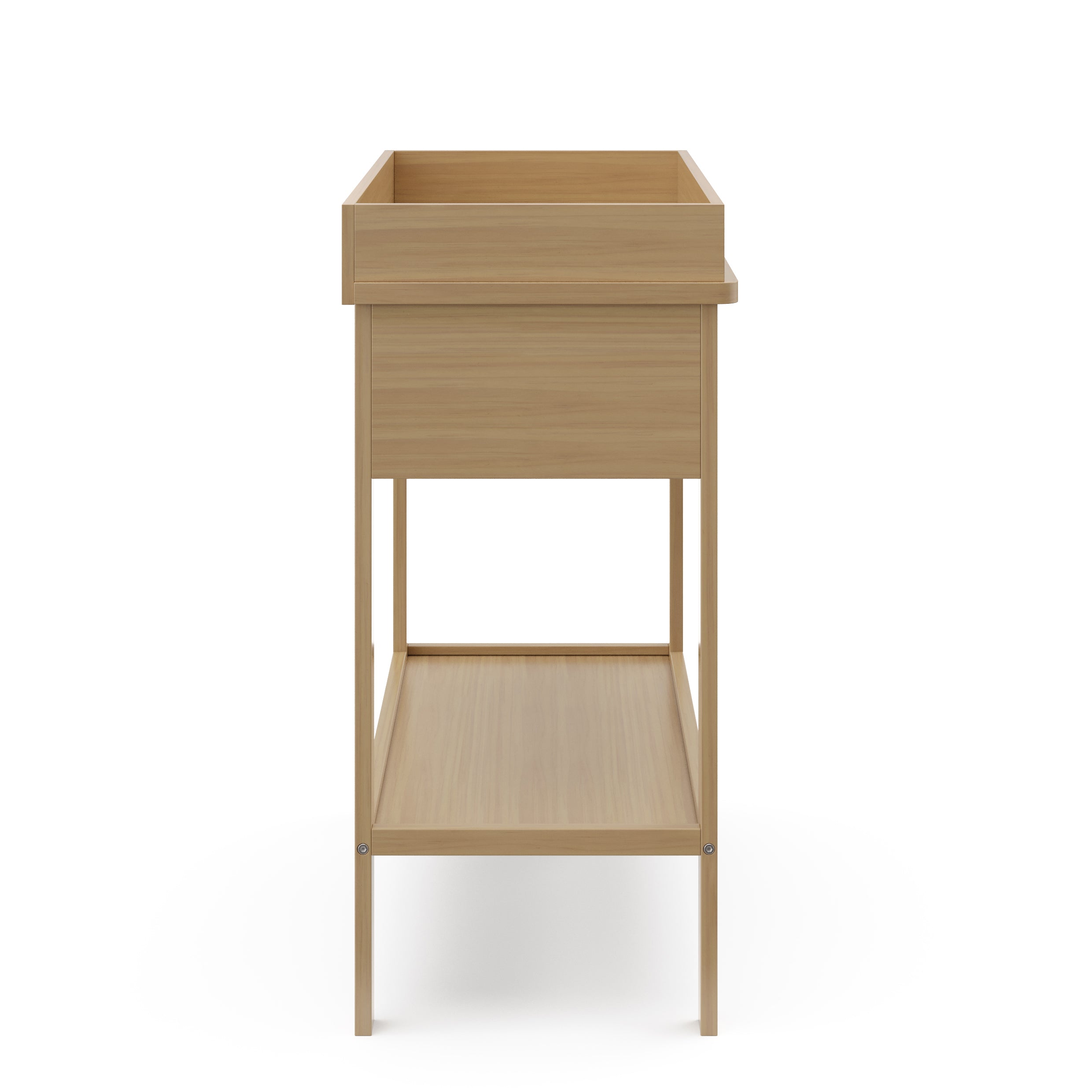 Driftwood Graco storage changing table side view