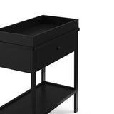 Black Graco storage changing table close up of changing topper and drawer