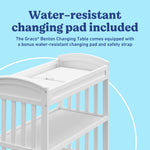 Benton white changing table changing pad callout