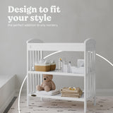 Benton white changing table style callout