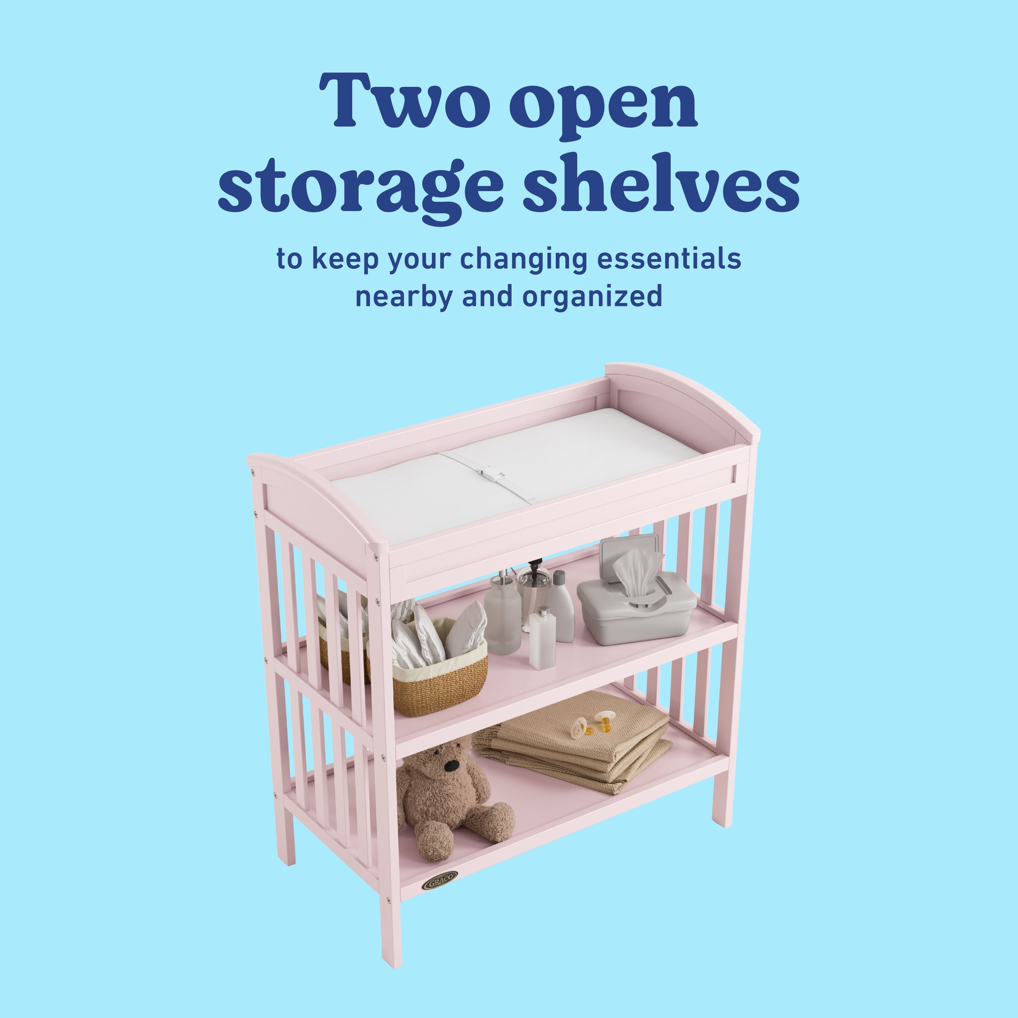 Benton blush changing table storage callout