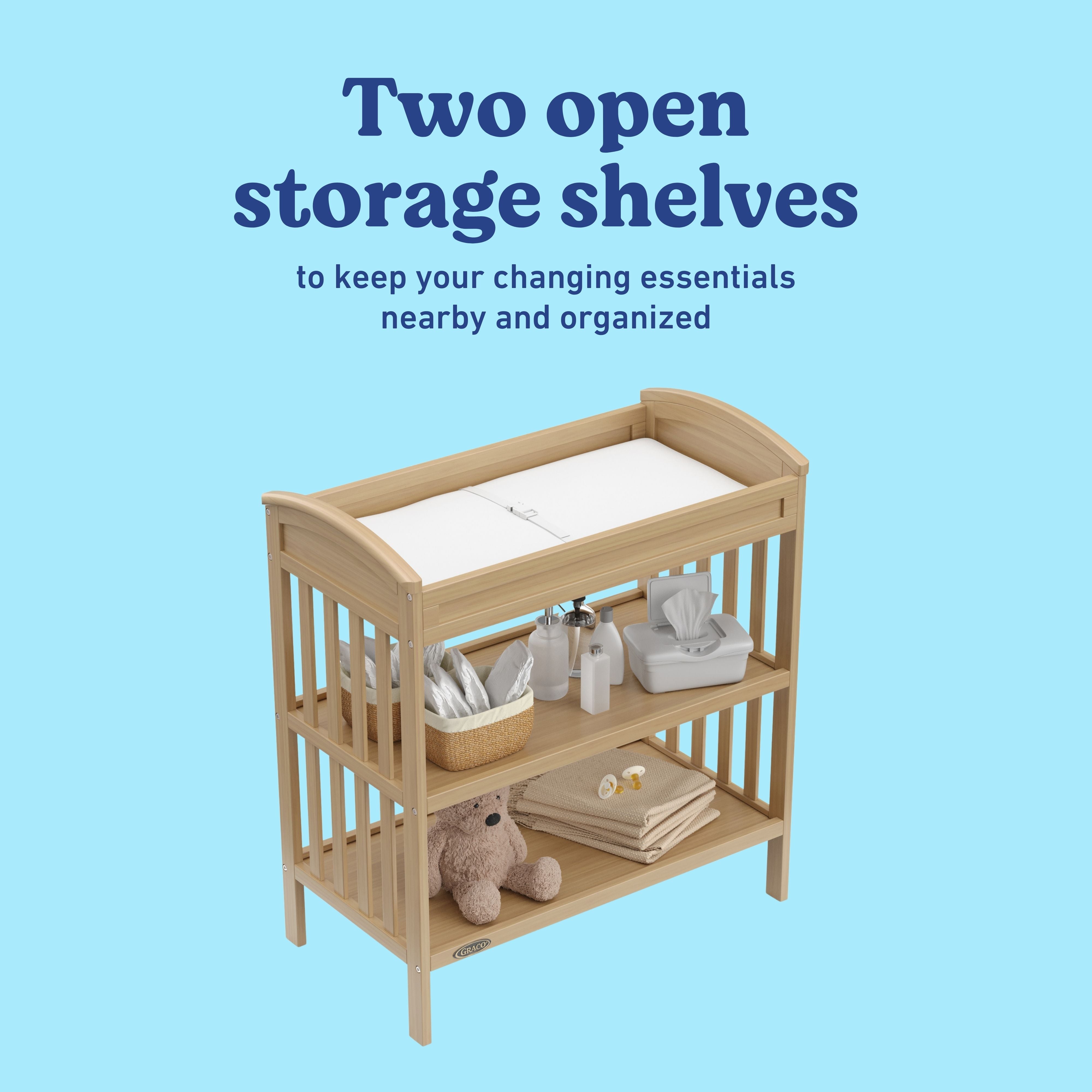 Benton driftwood changing table storage callout