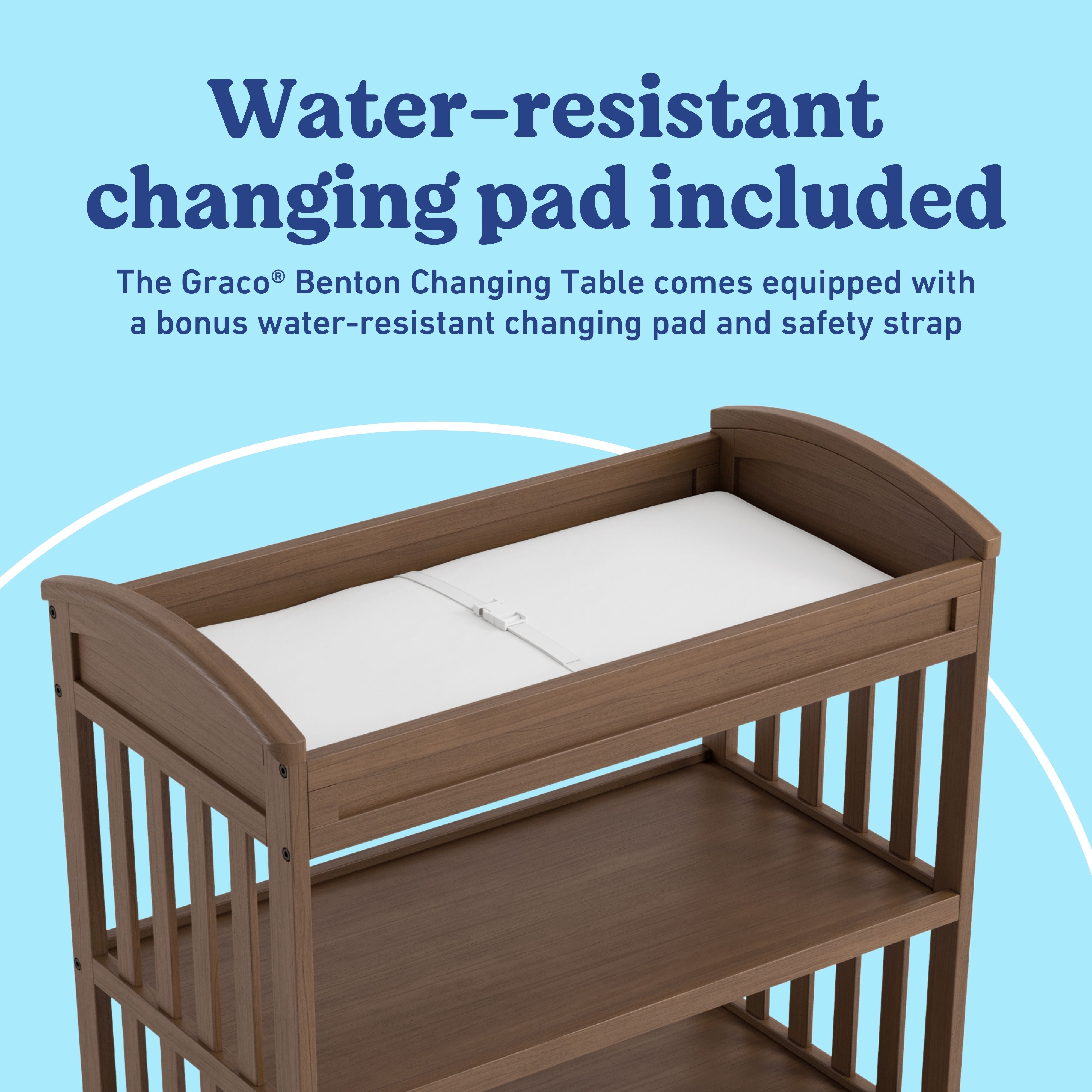 Benton hazelnut changing table changing pad callout
