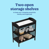 Benton black changing table storage callout