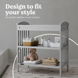 Benton pebble gray changing table style callout