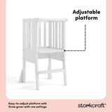 toddler white step stool adjustable platform callout