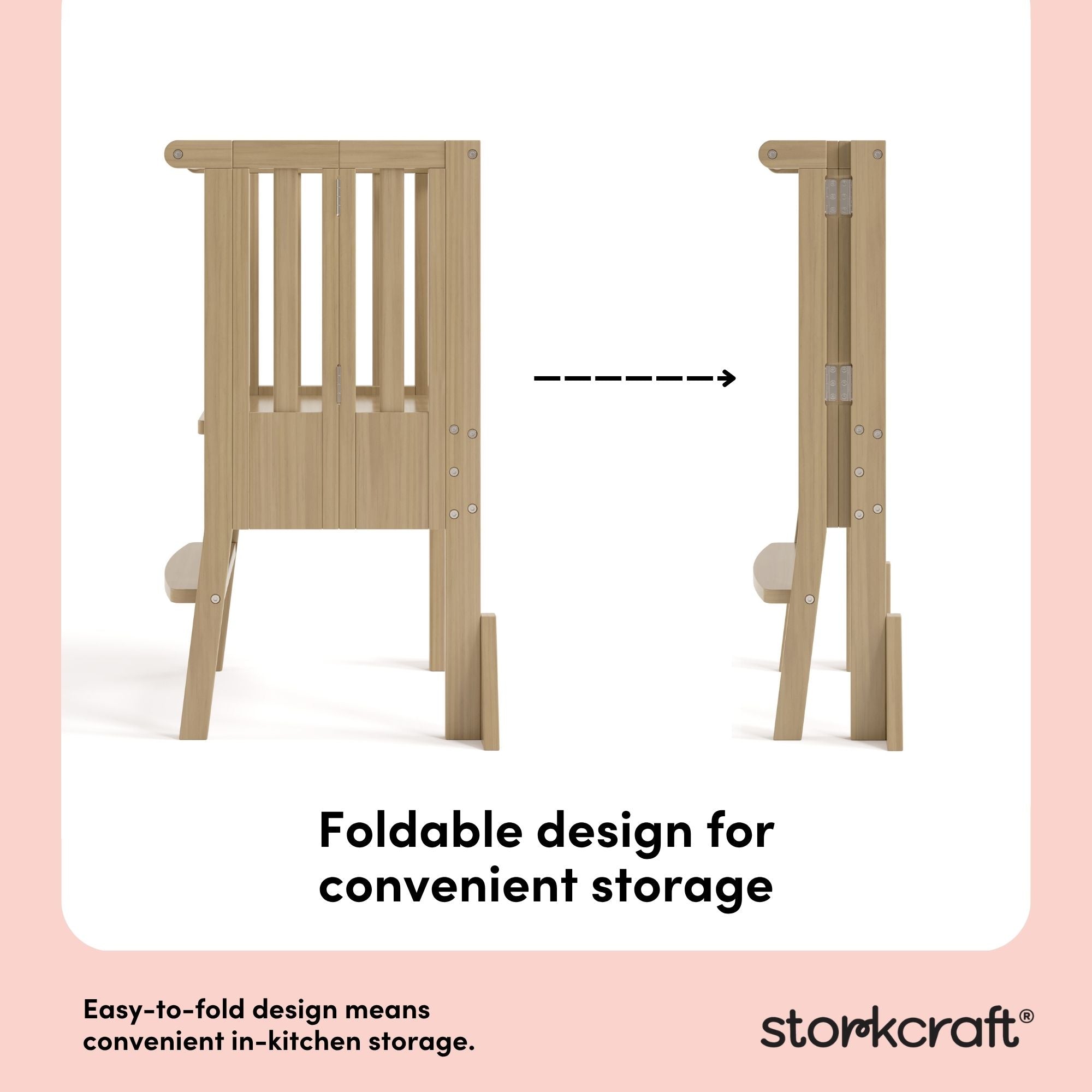toddler driftwood step stool foldable design callout