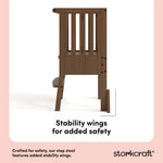 toddler hazelnut step stool stability wings callout