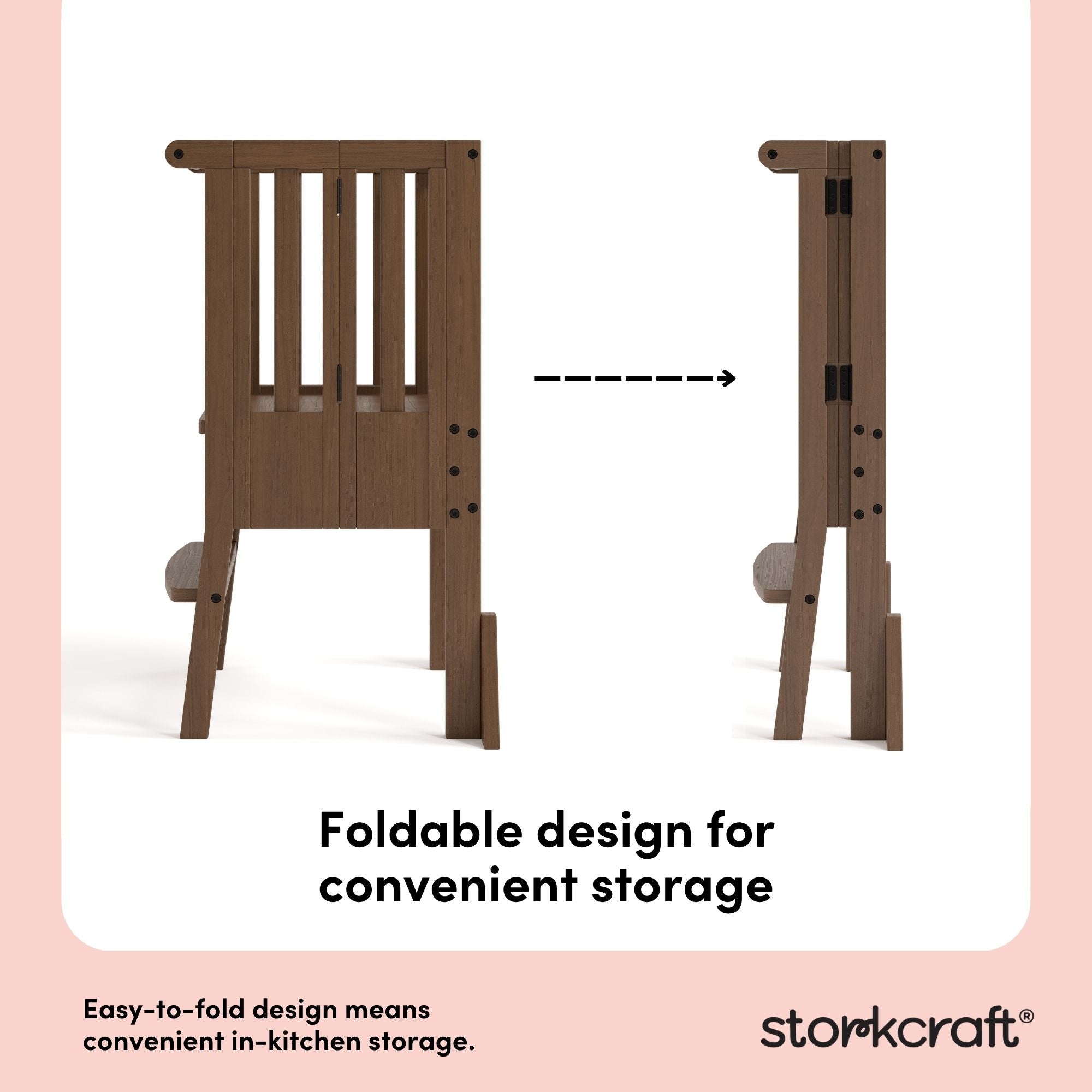 toddler hazelnut step stool foldable design callout