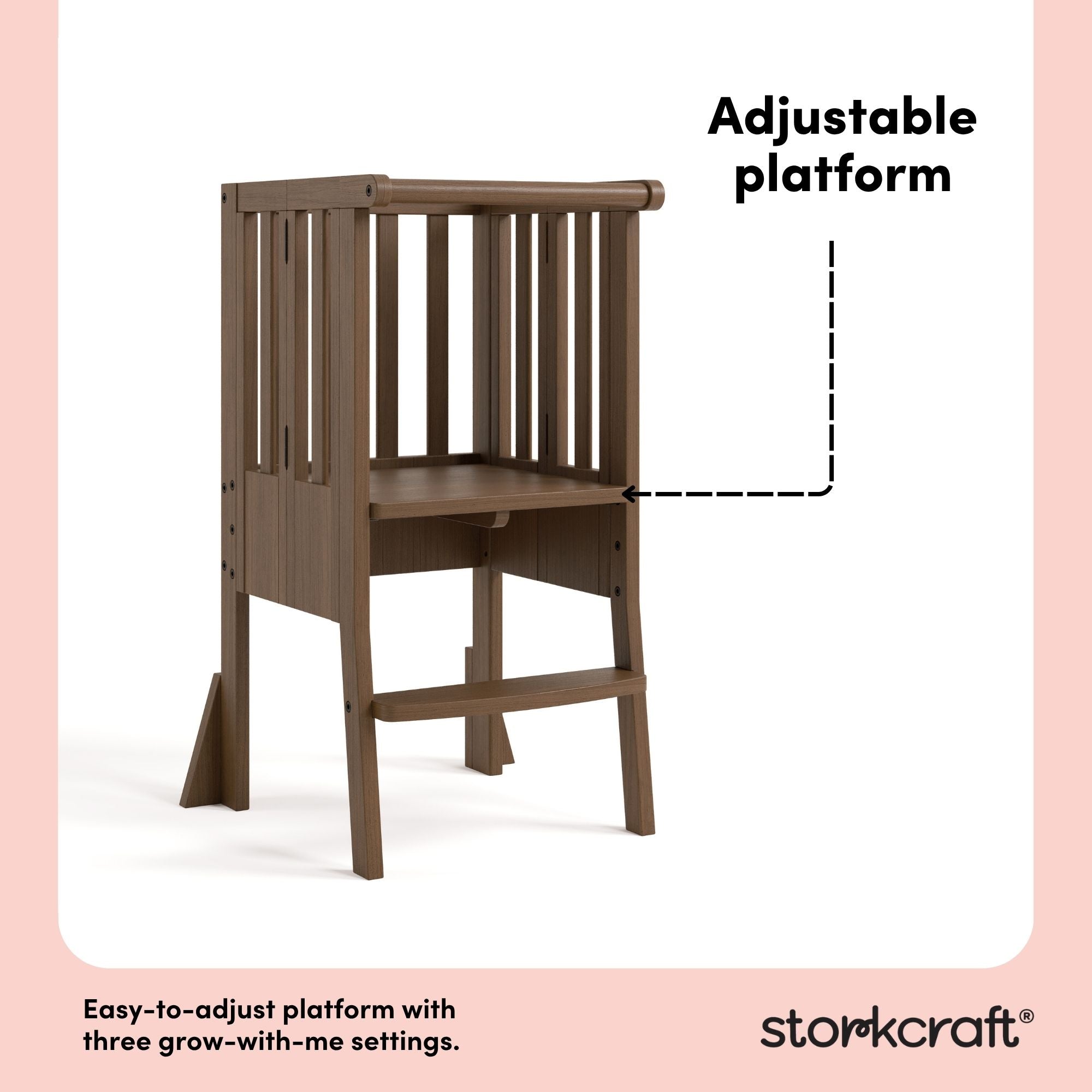 toddler hazelnut step stool adjustable platform callout