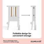 toddler white with driftwood step stool foldable design callout