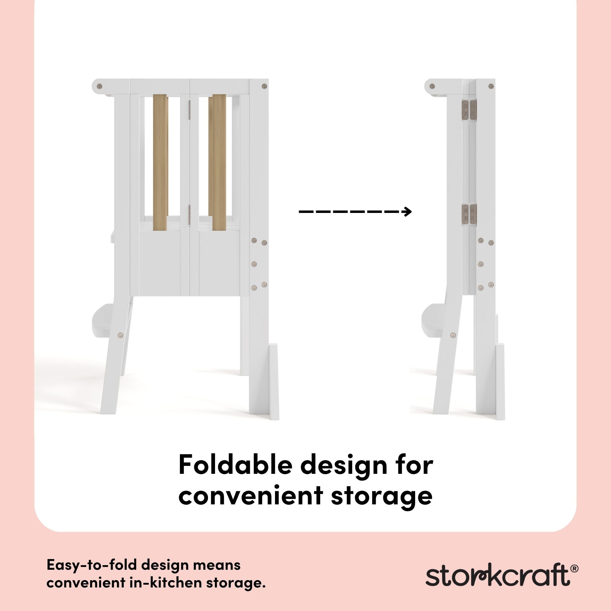 toddler white with driftwood step stool foldable design callout