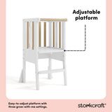 toddler white with driftwood step stool adjustable platform callout