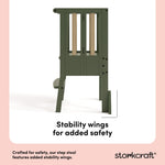 toddler olive with driftwood step stool stability wings callout