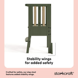 toddler olive with driftwood step stool stability wings callout