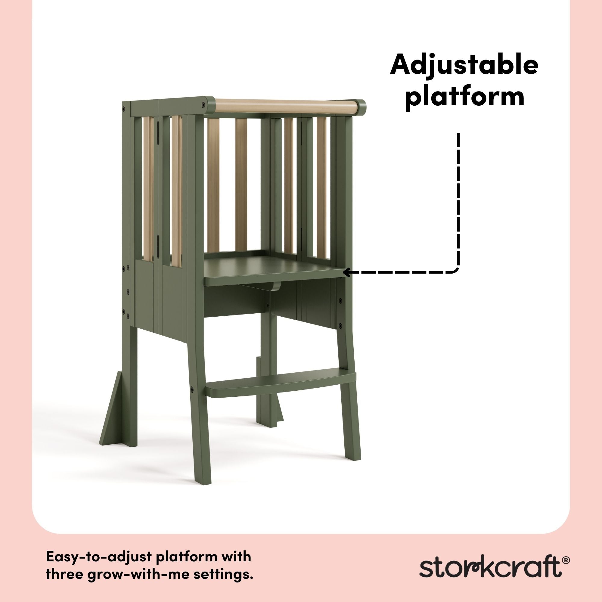 toddler olive with driftwood step stool adjustable platform callout