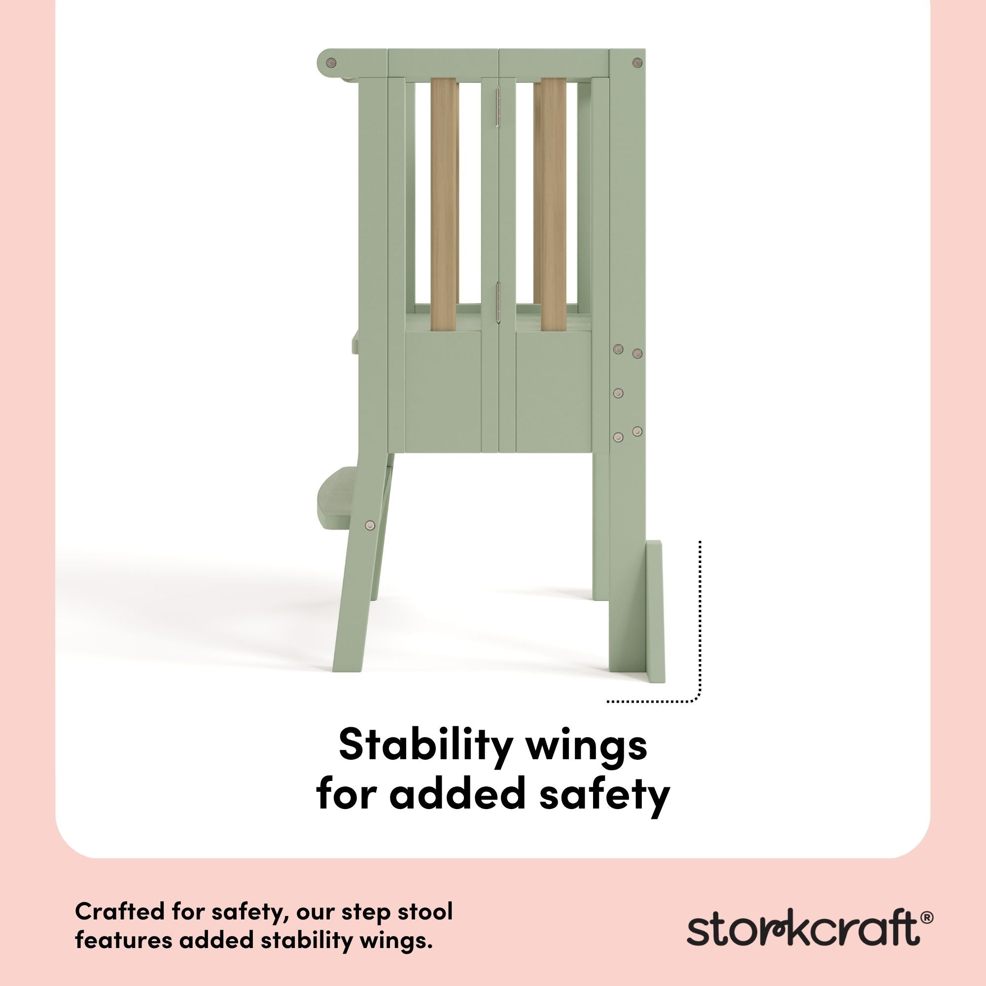 toddler sage with driftwood step stool stability wings callout