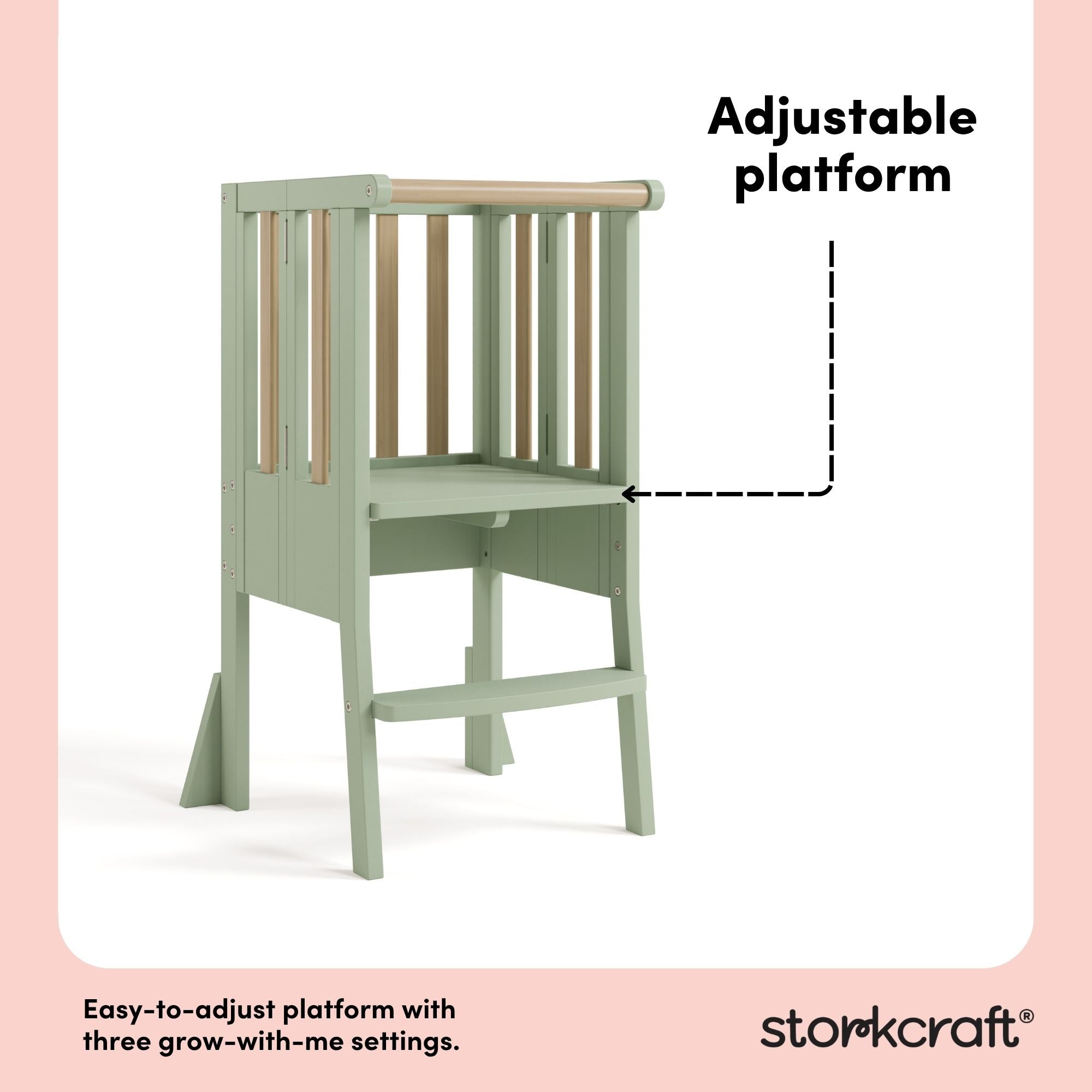 toddler sage with driftwood step stool adjustable platform callout