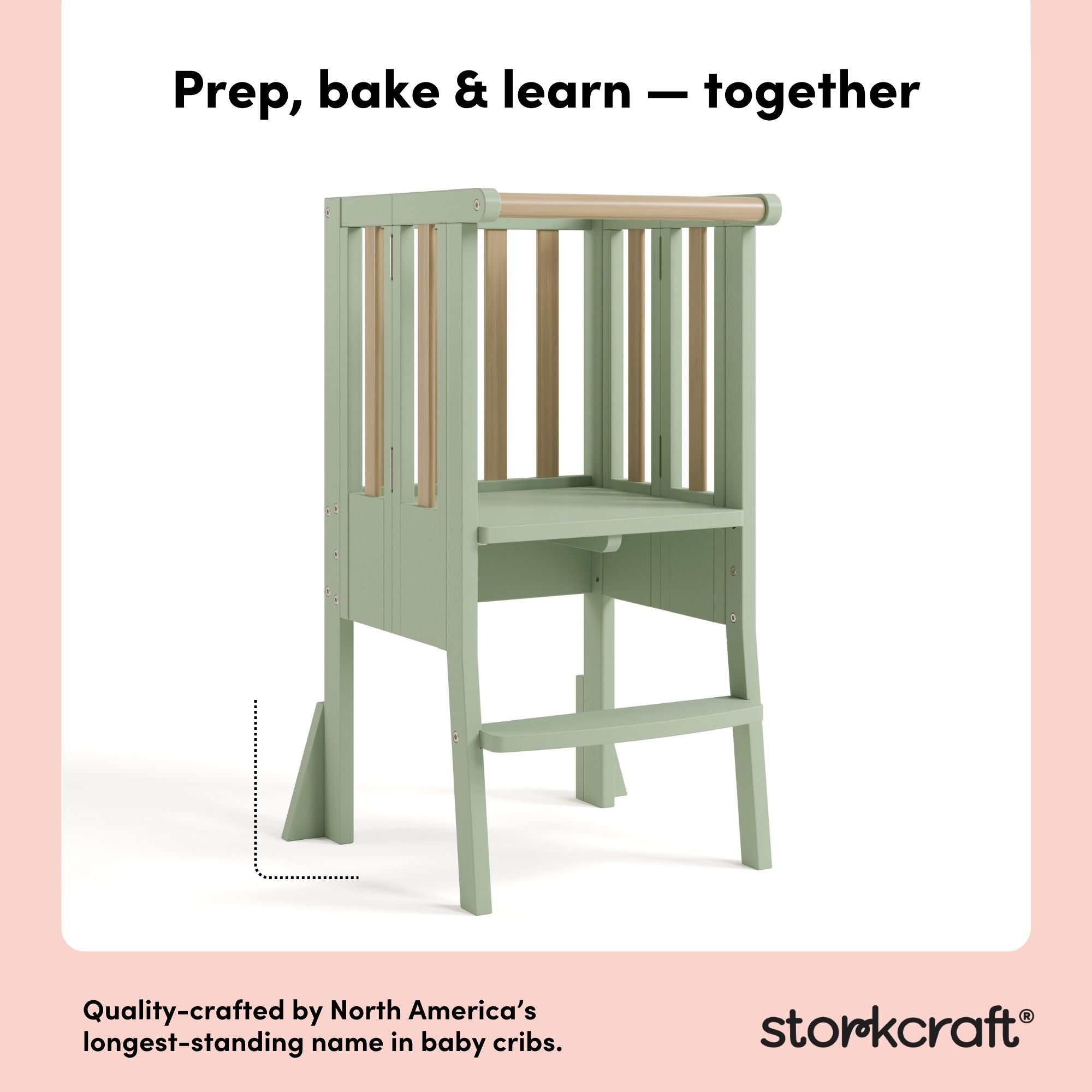 toddler sage with driftwood step stool style callout