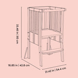 Toddler step stool line drawing with dimensions