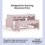 Casablanca blush table and bench set design callout