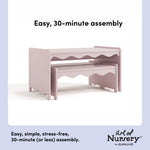 Casablanca blush table and bench set easy assembly callout