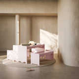 Casablanca blush table and bench set in a nursery