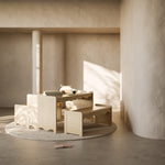 Casablanca driftwood table and bench set in a nursery