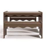 Front view of Casablanca hazelnut bench and table set