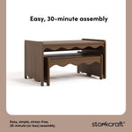 Casablanca hazelnut bench and table set assembly callout