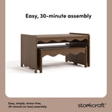 Casablanca hazelnut bench and table set assembly callout