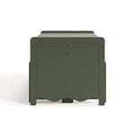 Casablanca olive table and bench set with benches tucked underneath table side view