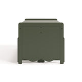 Casablanca olive table and bench set with benches tucked underneath table side view