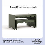 Casablanca olive table and bench set easy assembly callout